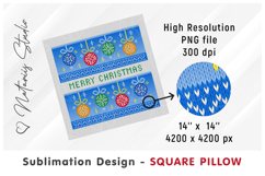 3 Cozy Christmas Knitted Designs - Sublimation Square Pillow Product Image 9