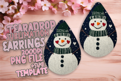 Creative Teardrop Earrings PNG for DIY , Snowman Product Image 1