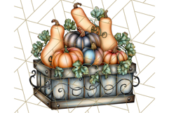Fall Market Stall Clipart PNG, Rustic Autumn Clip Art Product Image 2