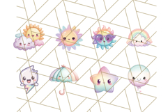 Kawaii Weather Clipart PNG, Cute Pastel Weather Icons Product Image 6