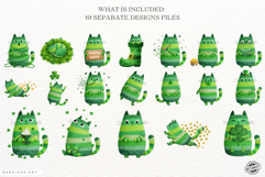 St Patricks Day Funny Cats Clipart Product Image 3