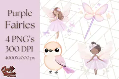 Pastel Purple Fairy Garden Clipart Enchanted Cottagecore Png Product Image 1