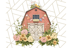 Vintage Cottagecore Barn PNG Clipart, Farmhouse Style Product Image 2