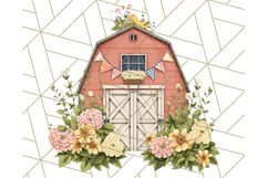 Vintage Cottagecore Barn PNG Clipart, Farmhouse Style Product Image 2