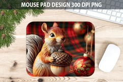 Christmas Squirrel Pad Sublimation - Animal PNG Design Product Image 1