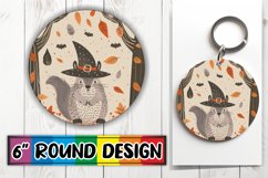Autumn Boho Animal Round Design Halloween Keychain Product Image 1