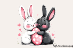 Pink Black Easter Clipart PNG Product Image 1