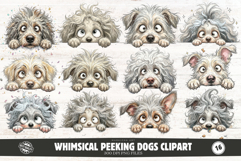 Whimsical Peeking Dogs Clipart Product Image 1