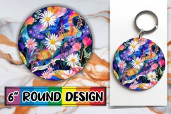 Vibrant Floral Car Coaster Sublimation Product Image 1
