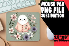 Blissful Mouse Pad Sublimation Ideas, Cute Ghost Product Image 1