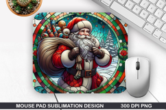 Santa Mouse Pad Sublimation, Christmas Mouse Pad PNG Design Product Image 1