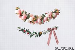 Cute Pink Christmas Watercolor Clipart Bundle PNG Product Image 1