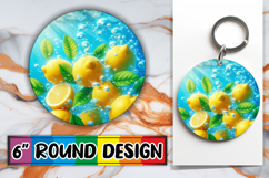 Bright Ornaments Round Sublimation PNG, 3D Fruits Product Image 1