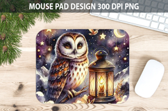 Watercolor Owl Mouse Pad Sublimation - Animal PNG Product Image 1