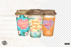 Summer Coffee Cups Png Sublimation - Summer Clipart Product Image 1