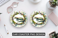 Reptile Car Coaster Sublimation| Animal Coaster PNG Product Image 1