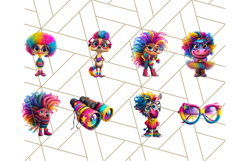 Funky Safari Animals PNG Clipart With Rainbow Hair, Cute Png Product Image 6