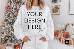 White Christmas Sweatshirt Mockup Product Image 1