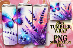 Lively Evenings 20oz tumbler wrap, Butterfly Product Image 1