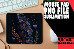 Unique Mouse Pad Design Ideas PNG, 3D Flower Product Image 1