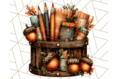 Autumn Library Clipart PNG, Cozy Fall Book Art Product Image 2