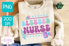 Blessed Nurse PNG for Sublimation, Cute Nurse shirt PNG Product Image 2