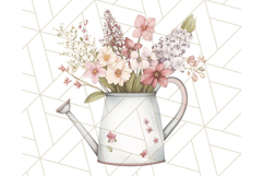 Watering Can Flowers PNG, Rustic Floral Watercolor Clipart Product Image 3