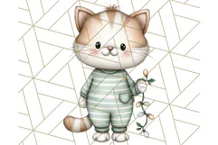 Christmas Pets in Pajamas Clipart PNG, Christmas Png Clipart Product Image 2