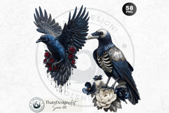 Floral Ravens Fantasy Gothic and Botanical Bird Graphics Product Image 15