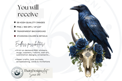 Floral Ravens Fantasy Gothic and Botanical Bird Graphics Product Image 2