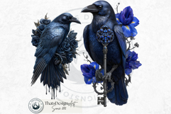 Floral Ravens Fantasy Gothic and Botanical Bird Graphics Product Image 9