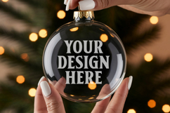 Christmas Acrylic Ornament Mockups | Round Clear Acrylic Orn Product Image 1
