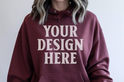 Maroon Gildan 18500 Hoodie Sweatshirt Mockup, Unisex Product Image 1