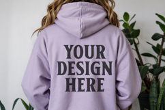 Orchid Gildan 18500 Hoodie Sweatshirt Mockup, Unisex Product Image 1