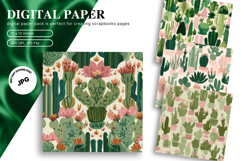 Cactus Background Digital Paper Wallpaper Seamless Pattern58 Product Image 1