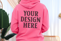pink Gildan 18500 Hoodie Mockup, Unisex Sweatshirt Mockup Product Image 1