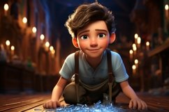 3D Character Child Boy Sweeper with relevant environment Product Image 1