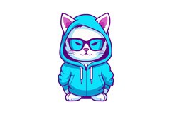 Cat with hoodie Mascot Sublimation Vector Product Image 1