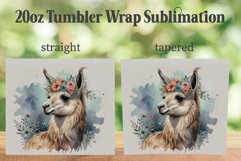 Llama 20oz Tumbler Wrap PNG, Cute Llama Tumbler PNG Product Image 2