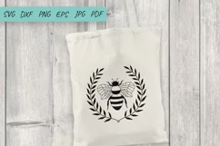 Bee SVG, Honey Bee SVG, Floral Bee SVG, Bee laurel wreath Product Image 3