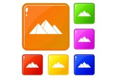 Pyramids icons set vector color Product Image 1