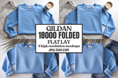 Gildan 18000 Sand Folded Flat Lay Mockups Product Image 1