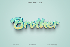 Editable 3D Brother text graphic design. Product Image 1