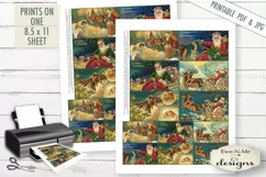 Collage Sheet - Santa's Sleigh - Christmas - PDF and JPG Product Image 2