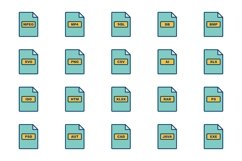 Set Of File Formats Icons Product Image 1