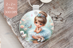 Ballerina Girl Keyring Sublimation PNG Product Image 1