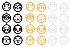 Cute Animals Earrings and Pendant, Stamp, Paper Cut Template Product Image 2
