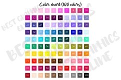 100 Solid colors blank full box planner stickers clipart Product Image 2