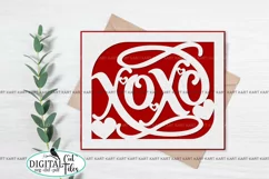 Valentines day card svg Xo Xo card svg Cricut Laser cut Product Image 1