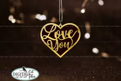 Heart ornament svg CUT FILE Love You Xo Xo Laser cut svg Product Image 3